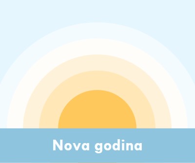 Novogodišnje sunce blue modern-simple