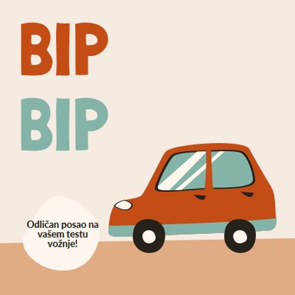 Beep beep! orange whimsical-color-block