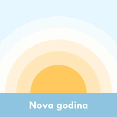 Novogodišnje sunce blue modern-simple