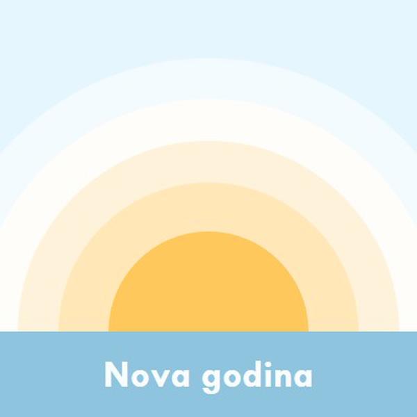 Novogodišnje sunce blue modern-simple