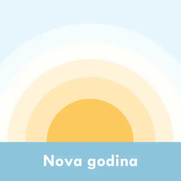 Novogodišnje sunce blue modern-simple