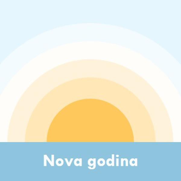 Novogodišnje sunce blue modern-simple