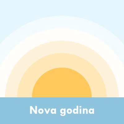 Novogodišnje sunce blue modern-simple