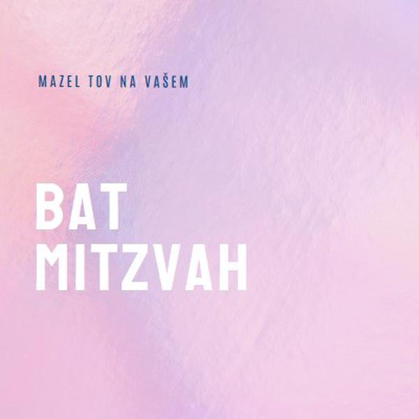 Slavimo vaše bat mitzvah pink modern-simple