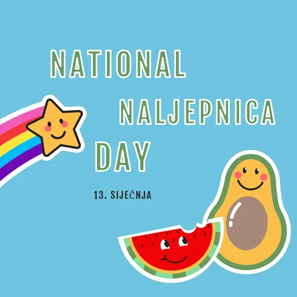 Sretan dan nacionalnih naljepnica blue whimsical-color-block