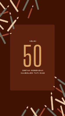 Sretan 50. rođendan brown modern-simple