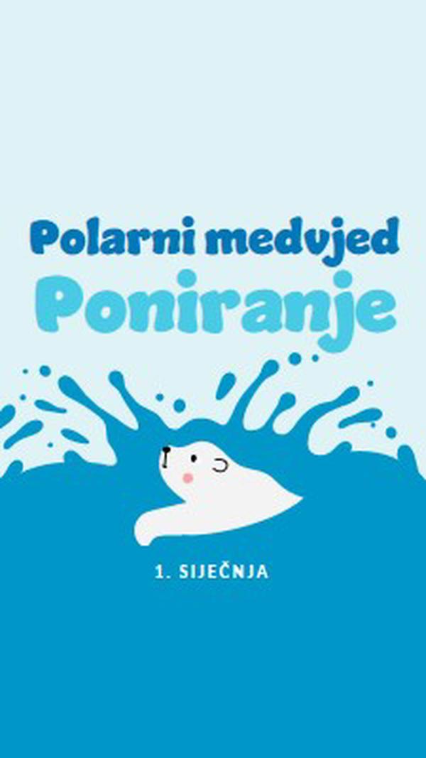 Sretan dan za poniranje polarnog medvjeda blue whimsical-color-block