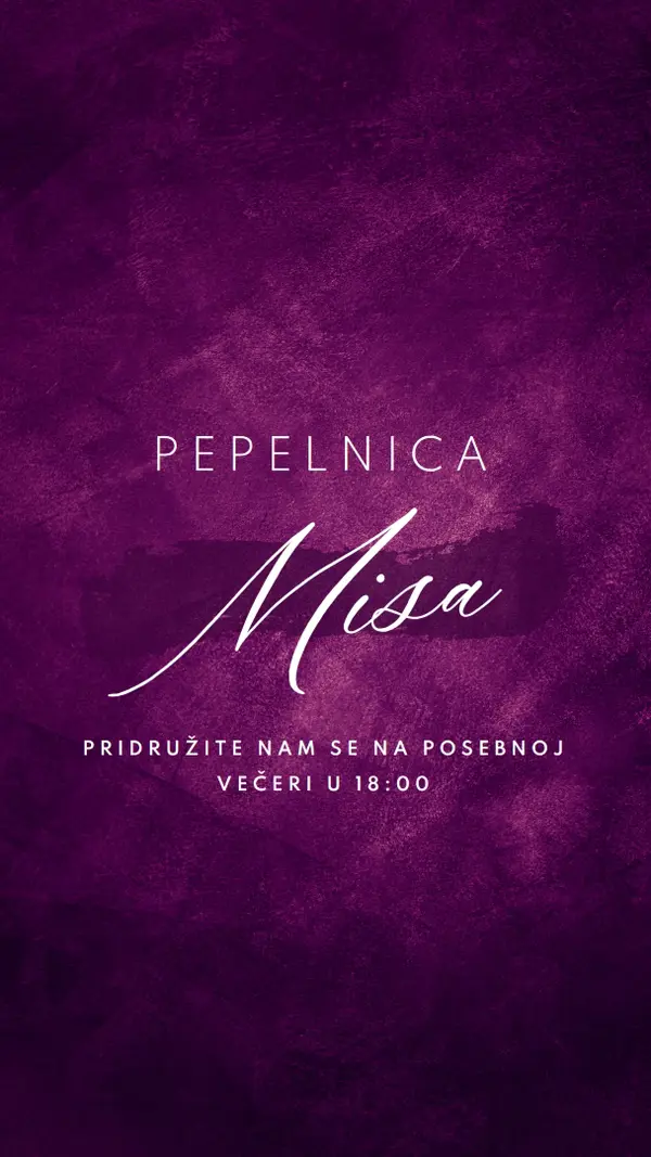 Pepelnica - misa purple modern-simple
