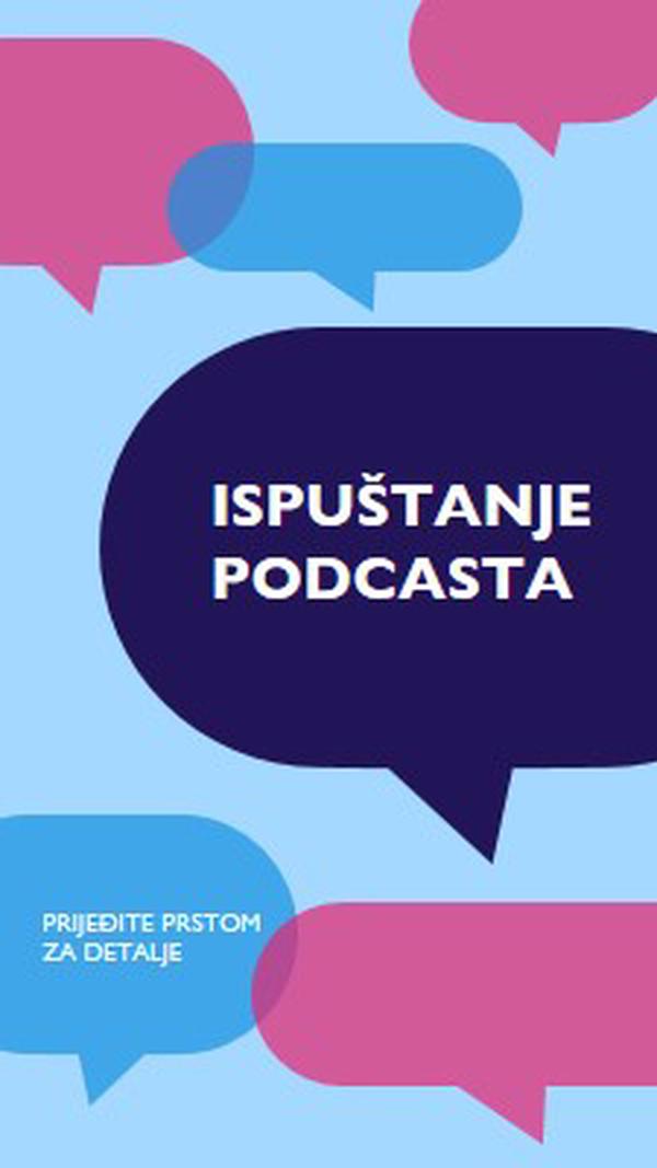 Podcast ispuštanje sada blue modern-color-block