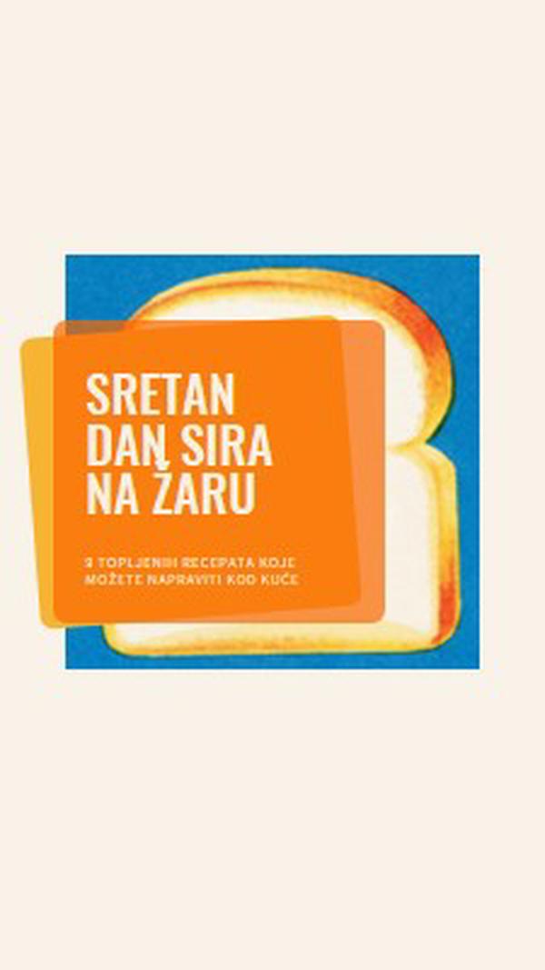 Sretan dan sira na žaru orange modern-bold