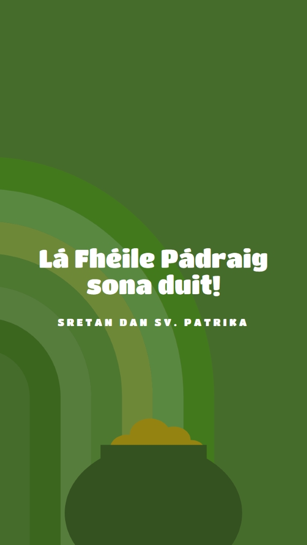 Sretan Dan Sv. Patrika green vintage-retro
