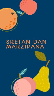 Sretan dan marzipana blue whimsical-line