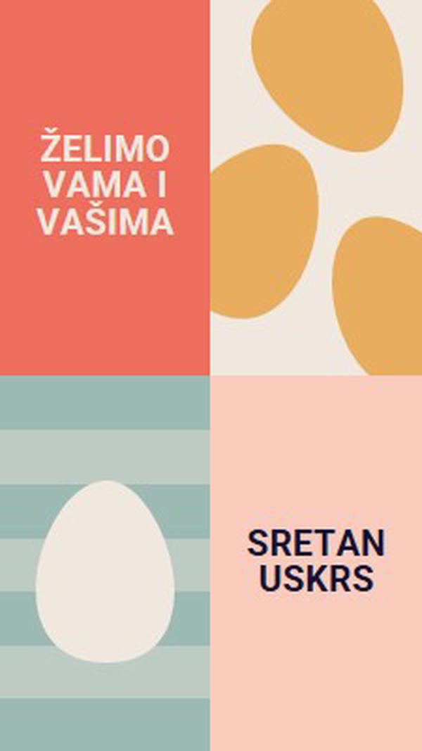 Sretan Uskrs vama i vašem orange modern-color-block