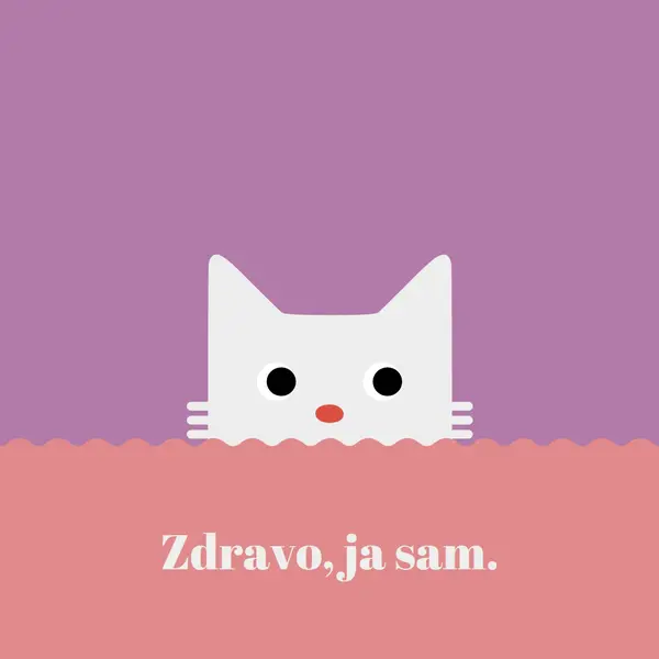 Oh, zdravo. red cute,simple,cat,neutral,bright,fun