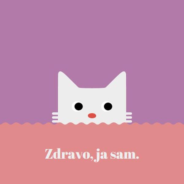 Oh, zdravo. red cute,simple,cat,neutral,bright,fun