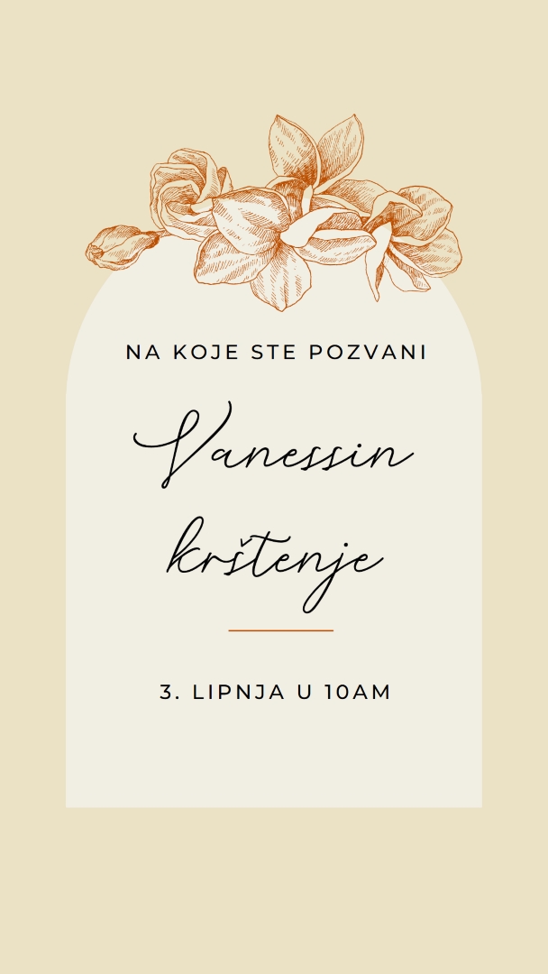Pozivnica za krštenje yellow vintage-botanical