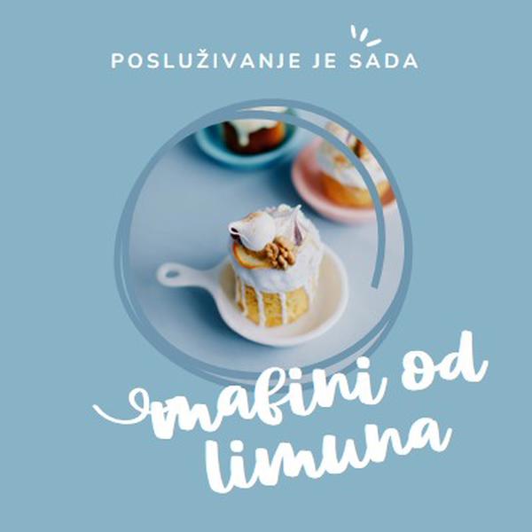 Sada posluživanje mafina od limuna blue modern,playful,whimsical