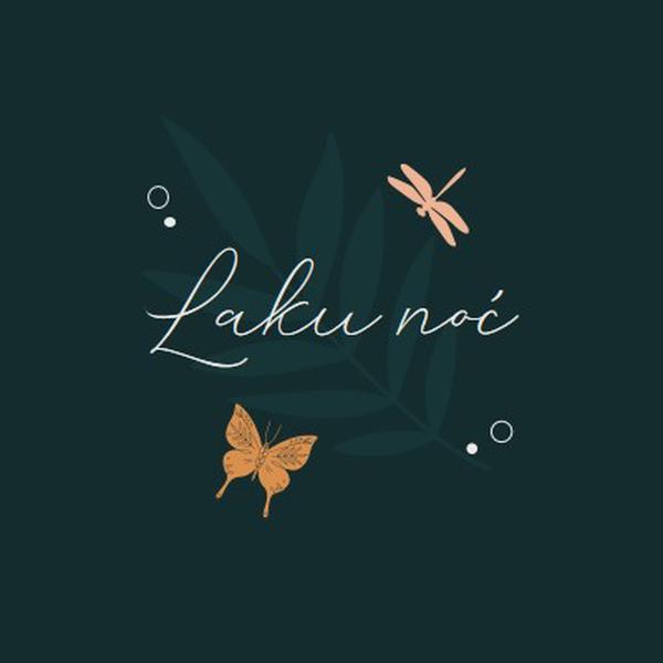 Jednostavna laku noć blue whimsical,bohemian,graphic,simple,motif,handwriting,illustration,