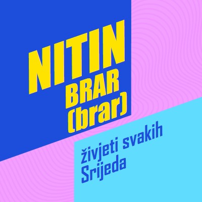 Emitiranje podcasta uživo blue bold,bright,typography,geometric,vibrant,block