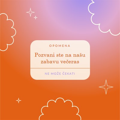 Doрi na naљu zabavu veиeras. red gradient,bold,sparkle