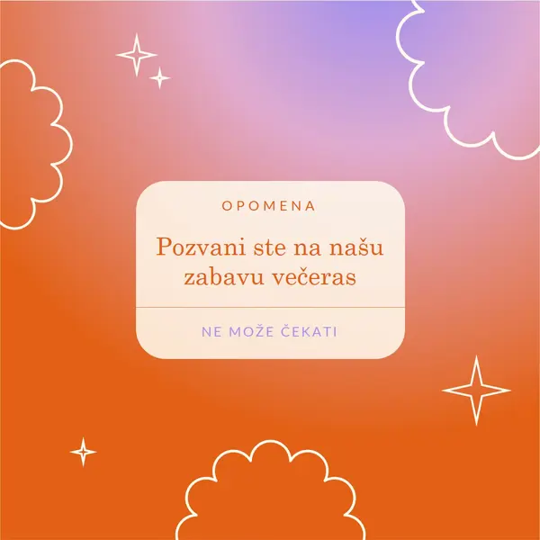 Doрi na naљu zabavu veиeras. red gradient,bold,sparkle