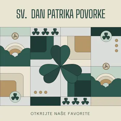 Omiljene paradije Sv. Patrika green modern,geometric,illustration,abstract,shapes,earthy