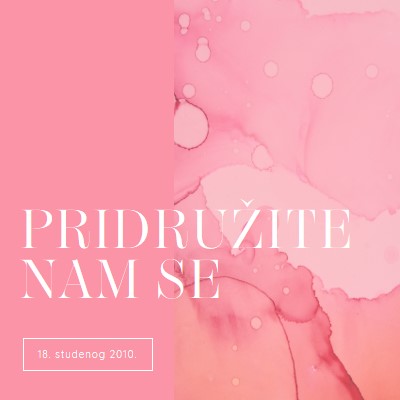 Pridružite nam se za događaj pink elegant,clean,watercolor,classic,simple,minimal