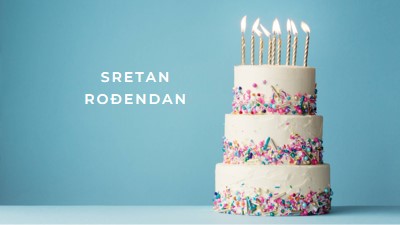 Sretna rođendanska torta blue modern-simple