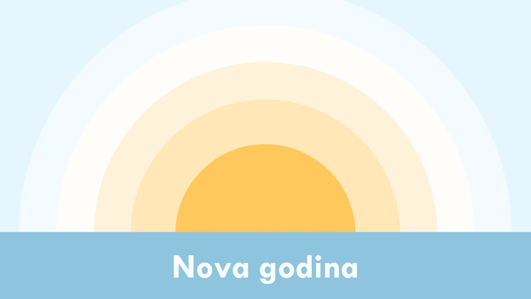 Novogodišnje sunce blue modern-simple