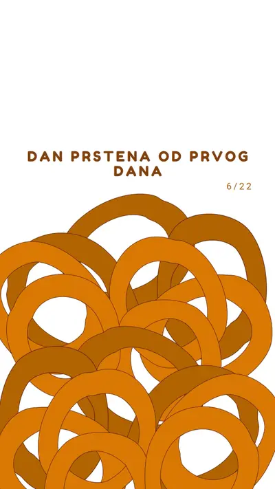 Prstenovi desetaka orange whimsical-line