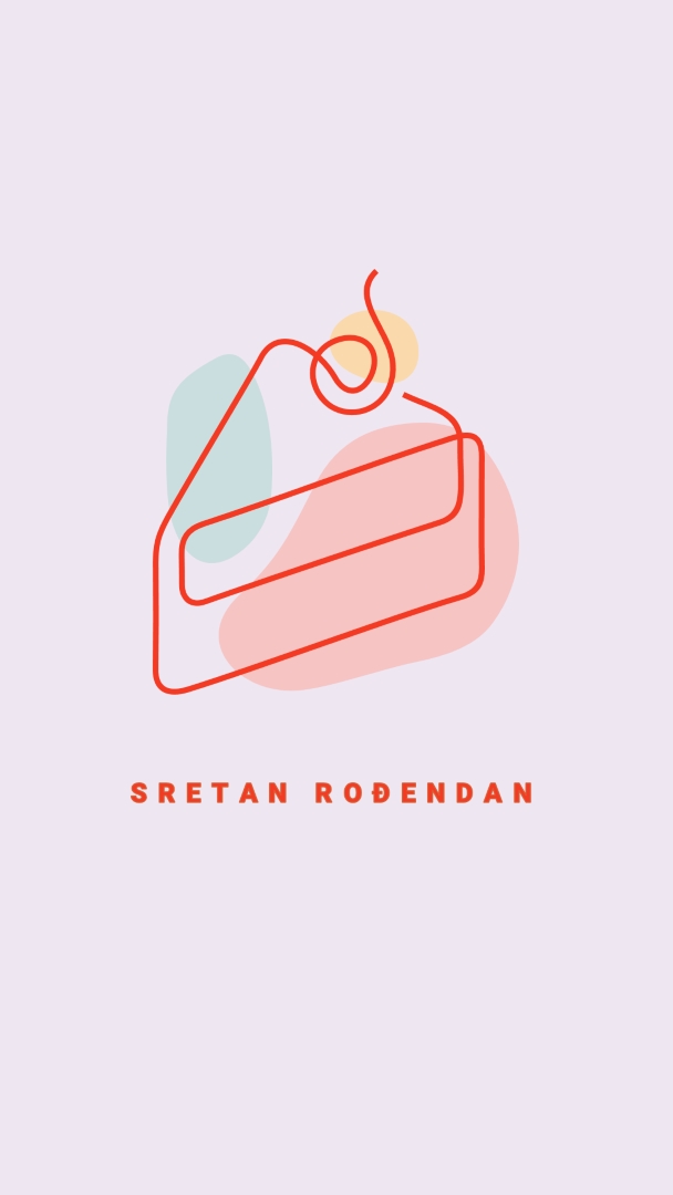 Kriška sretnog rođendana purple whimsical-line
