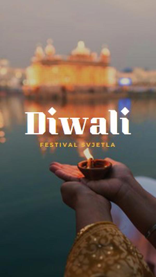 Svjetlo Diwalija blue modern-simple