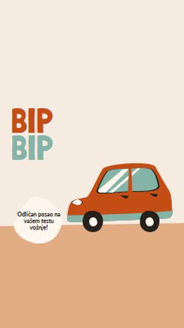 Beep beep! orange whimsical-color-block