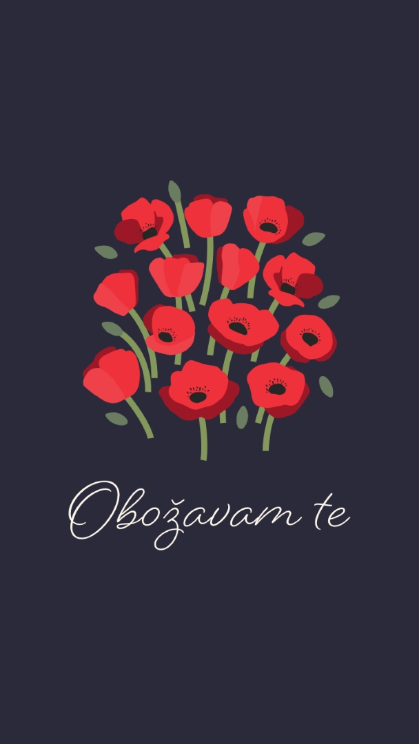 Obožavam te black whimsical-line