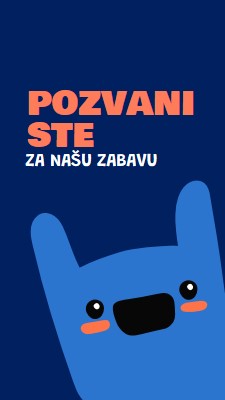 Pozvani ste na našu zabavu blue whimsical,bold,monster