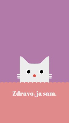 Oh, zdravo. red cute,simple,cat,neutral,bright,fun