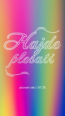 Idemo plesati, pozvani ste pink bold,bright,typographic