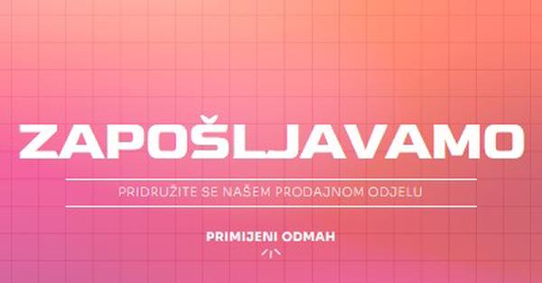 Zapošljavamo - pridružite nam se! pink simple,bold,gradient,grid,minimal,bright