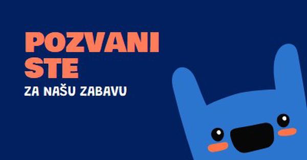 Pozvani ste na našu zabavu blue whimsical,bold,monster