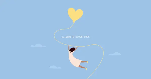 Slijedite svoje srce blue cute,whimsical,balloon,rustic,playful,simple