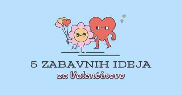 5 zabava Valentinovo ideje blue retro,colorful,characters,bright,fun,cute