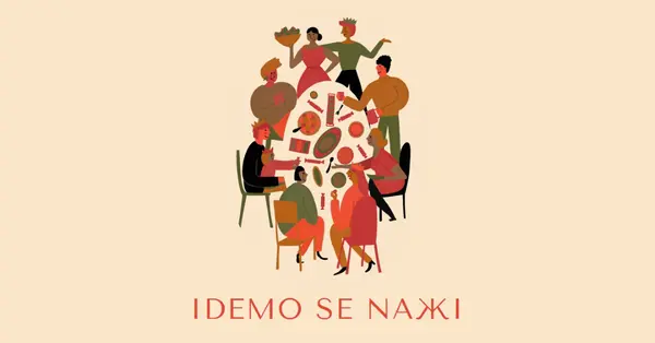 Idemo se naжi brown bright,fun,illustration