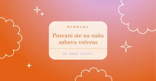 Doрi na naљu zabavu veиeras. red gradient,bold,sparkle