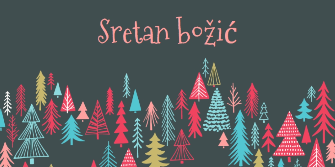 Sretan božić green whimsical-line