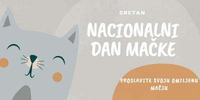 Sretan nacionalni dan mačke gray organic-simple