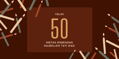 Sretan 50. rođendan brown modern-simple