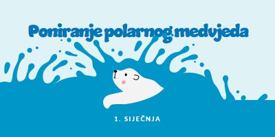 Sretan dan za poniranje polarnog medvjeda blue whimsical-color-block