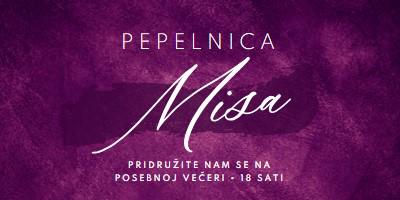 Pepelnica - misa purple modern-simple