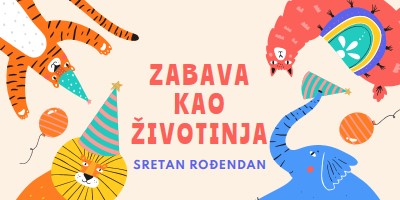 Životinja zabave yellow whimsical-color-block