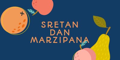 Sretan dan marzipana blue whimsical-line